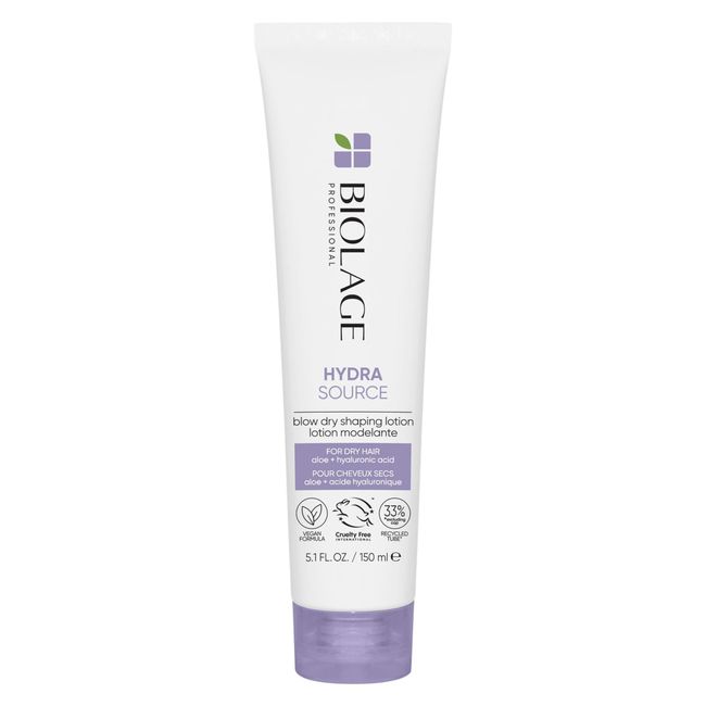 Biolage Professional Blow Dry Shaping Lotion for Dry Hair with Aloe + Hyaluronic Acid, Moisturises and Nourishes Hair, HydraSource, 150ml