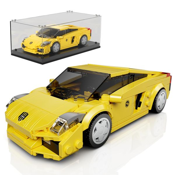 Mould King Car Building Sets, Model Car Kit with Display Case, Racing Car for Boys 8+, 27076 Collectible Sports Car Toys Blocks Kits Display for Adults (342 Pieces)