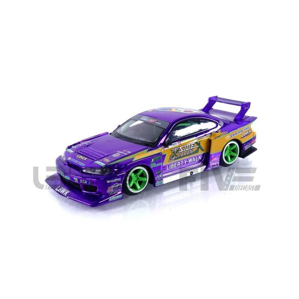 TrueScale Miniatures MINI GT 1/64 Nissan Silvia (S15) LB-Super Silhouette #555 2022 Formula Drift Japan Right Handle, Finished Product