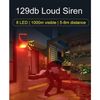 Solar Strobe Light Alarm 129db Motion Sensor Sound Alarm Siren Remote Control