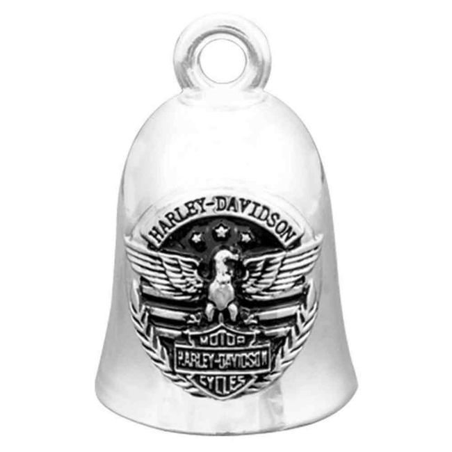 Harley-Davidson Motorcycle Ride Bell, Eagle & Stripes Bar & Shield Silver HRB073