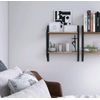 2-Tier Floating Shelf for Bathroom Organization Storage Rustic Wood Wall Decor