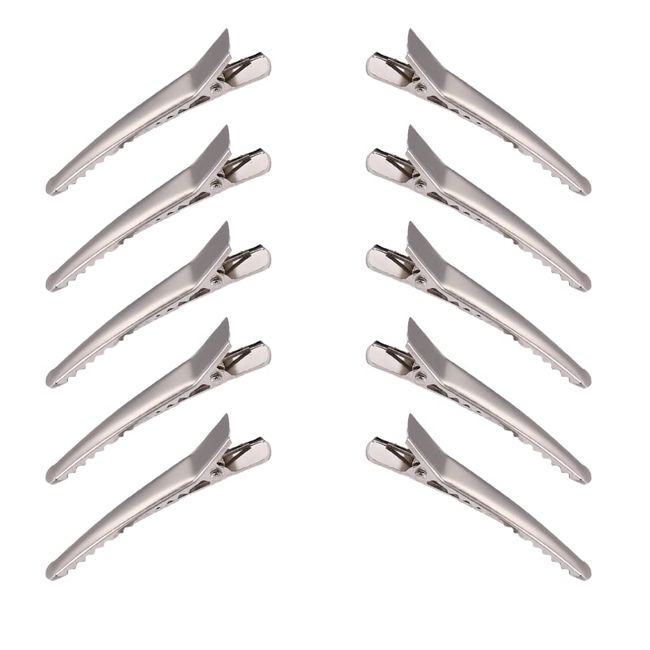 Haarspangen, 10 Stück Alligator Haarspangen, Metall Haarklammer, DIY Haarklammer, Flache Haarspangen, Metall Haarclips, für DIY Haar-Accessoires Zubehör (Silber)