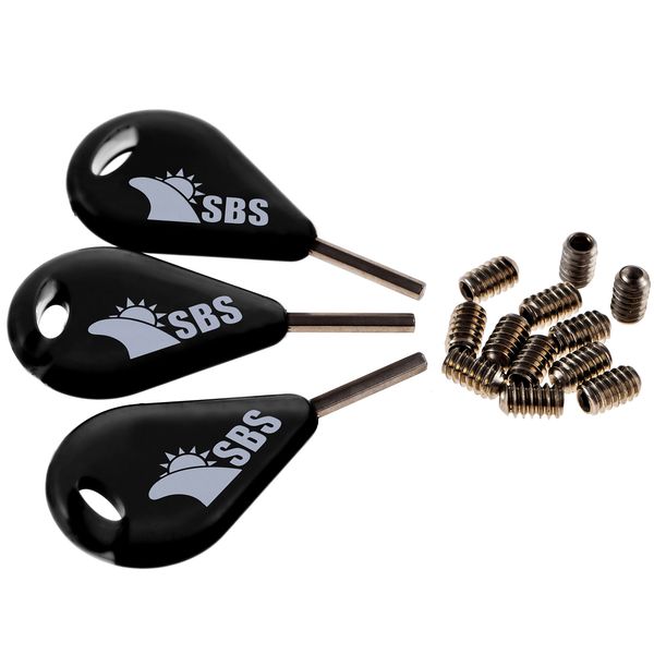 Santa Barbara Surfing SBS Surf Fin Key and Screws for FCS Fins (3 Keys & 12 FCS Screws)