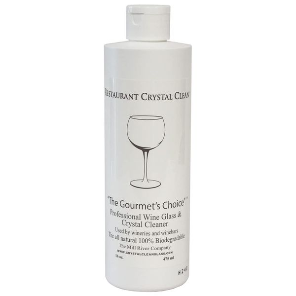 Restaurant Crystal Clean: Professional Wine Glass Cleaner and Crystal Cleaning Liquid -16 oz.