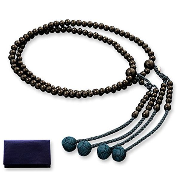 Kyoto Buddhist Altar Prayer Beads Shingon Sect Shakuni Ebony (For Men) Formal Style [With Prayer Beads Bag] SM-028 Kyoto