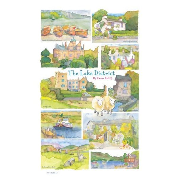 Emma Ball THE LAKE DISTRICT Cotton Tea Towel Design