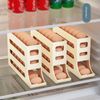 4 Tier Slanted Egg Rack for Refrigerator, Self-Scrolling Egg Holder, Multi-Function Space Saving Storage Box, Large Capacity Egg Dispenser (White)