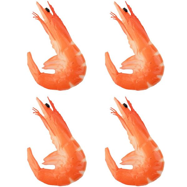 Kisangel 4pcs Desktop Decor Table Top Decor Fake Food Model Realistic Food Model Toys Birthday Decoration for Girl Shrimp Toy Simulated Shrimp Model Simulated Food Artificial Food Crab Meat