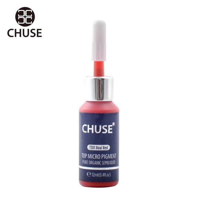 CHUSE T301, 12ml, Real Red, Passed SGS,DermaTest Top Micro Pigment Cosmetic Color Permanent Makeup Tattoo Ink