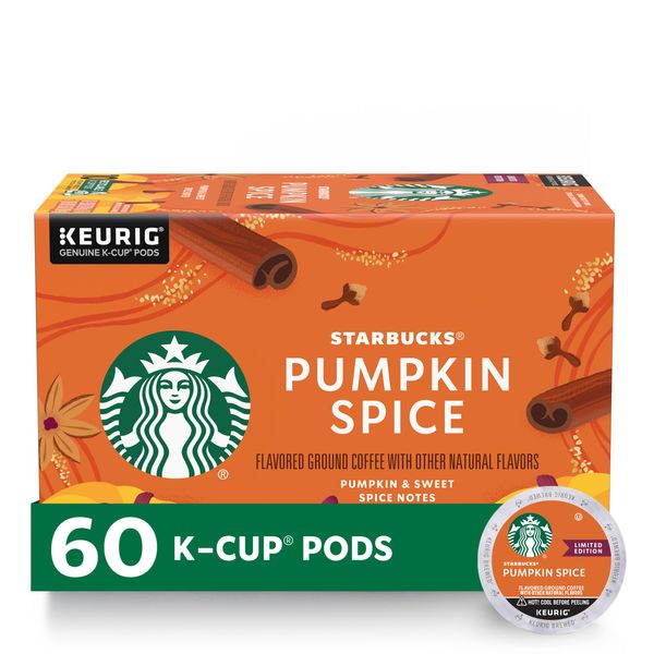 Starbucks K-Cup Coffee Pods—Pumpkin Spice Flavored Coffee—100% Arabica—Naturally Flavored—10 Count (Pack of 6)