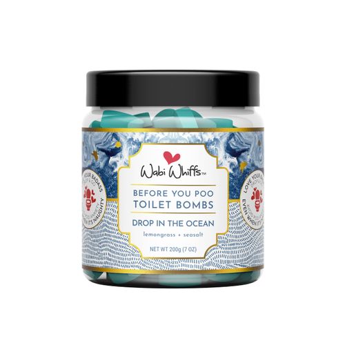 Wabi Whiffs Fizzing Toilet Bombs – Drop in The Ocean | Natural Bathroom Deodorizer | Odor Eliminator Tablets for Freshness & Cleanliness | Eco-Friendly Septic Safe Tablets | 60 Count |