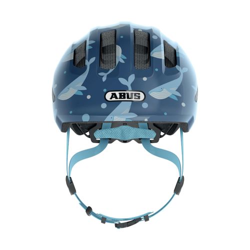 ABUS Smiley 3.0 Children's Helmet, Bicycle Helmet for Toddlers with Deep Fit, Child-Friendly Designs, Space for Pigtail, Unisex, Blue (blue whale)