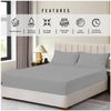 Super Dreamer Fitted Sheet Single Bed - Grey Bedding Sheet - Plain Dyed Microfiber Bedsheets (11796015)