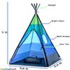 LimitlessFunN Teepee Kids Play Tent Bonus Star Lights & Carrying Case for Girls & Boys, Indoor & Outdoor Use (Blue)
