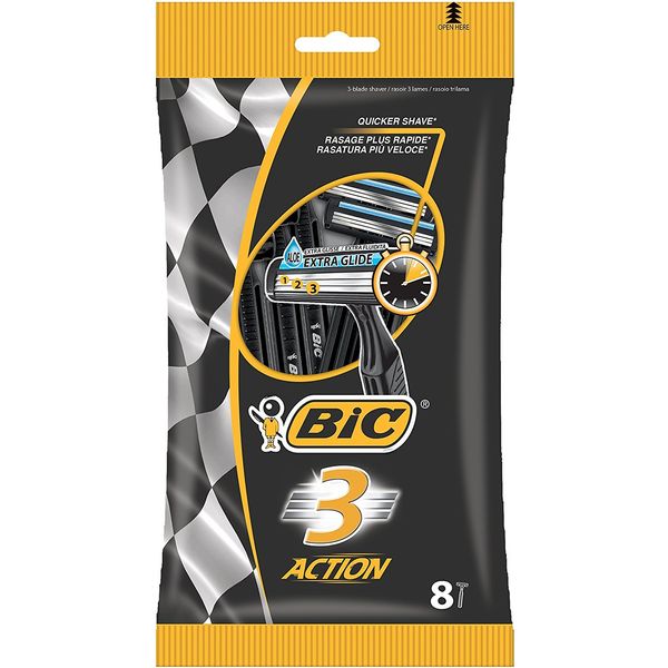 BIC 3 Action Men's Razor - Pack of 8