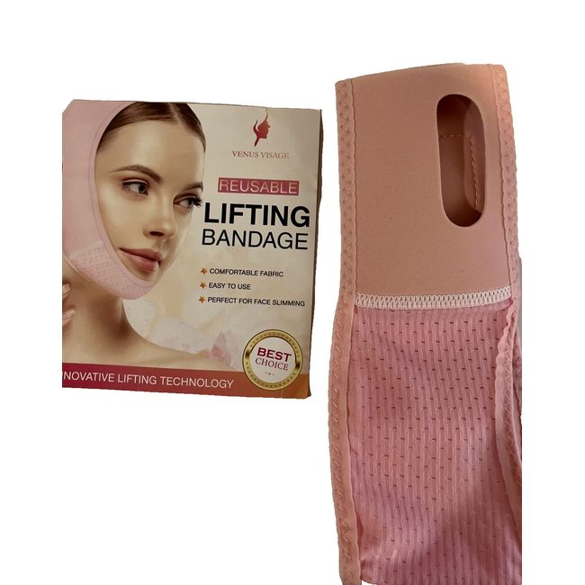 Reusable Chin Lifting Strap Bandage Innovative Lifting Technology Pink NEW