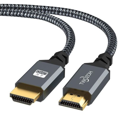 Twozoh HDMI 2.0 Cable, 3.3 Feet (1 m), 4K/60 Hz, 2160p, 1080p, 3D, HDCP 2.2, ARC, Braided Nylon, High-Speed Ethernet Support, Compatible with Nintendo Switch, PS5, PS4, PS3, Computers, HDTVs, Xbox