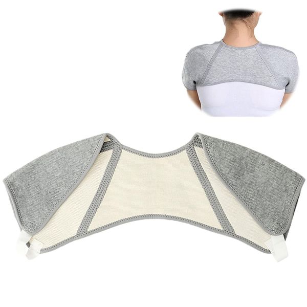 RICISUNG Shoulder Supporter, For Both Warm Shoulders, Shoulder Protection, Stable, Soft Shoulder Warmer, Protects Against Cold Shoulders, Shoulder Paddles, Protects Against Cold (Gray)