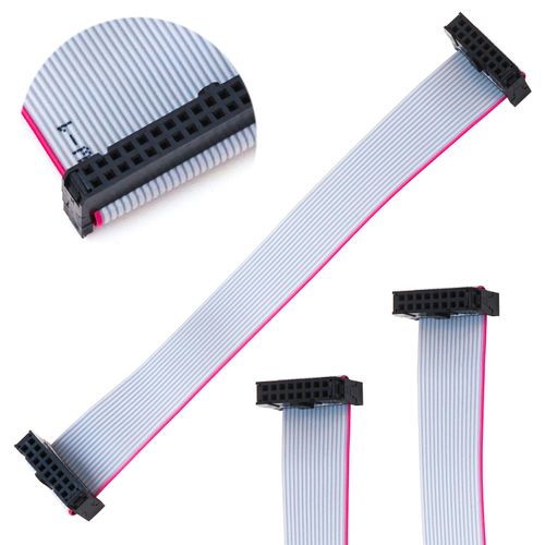 Tcenofoxy 2.54mm Flat Ribbon IDC Cable Female to Female, Flat Ribbon Cable Connector 16P FC 16-Pin 30cm Length 2Pcs (TC-30cm-FF16P-2)