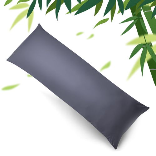 Body Pillow Cover Long Pillow Case,Long Cooling Pillow Cases, Viscose from Bamboo Full Body Pillow Case with Zipper for Adult,Soft & Breathable 20x54 Inches,1 Pack, Dark Grey