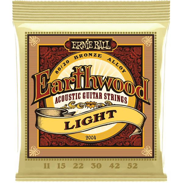 (Amazon.co.jp Exclusive) Authentic ERNIE BALL 2004 Acoustic Guitar Strings (11-52) EARTHWOOD 80/20 BRONZE LIGHT 2Set Pack