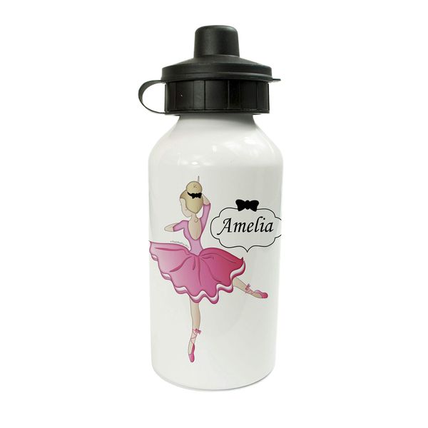 Personalised Kids Drinks Water Bottle Ballerina Theme (600ml)