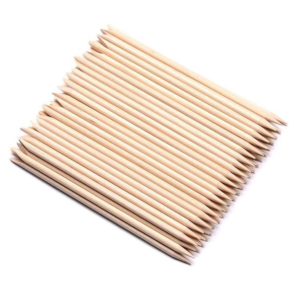 LOYELEY Orange Wood Sticks, Wooden, Set of 100, Nail Sticks, Nail Pushers, Nail Tools, Nail Tools, Care Tools, Multi-Function, Easy Cuticle Treatment, Protruding Nail Correction, Parts, Polish Nail Art DIY