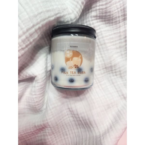 Boba Classic Milk Tea Soy Wax Candle 8 Oz