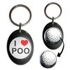 BadgeBeast.co.uk I love Poo - Black Golf Ball Marker Key Ring
