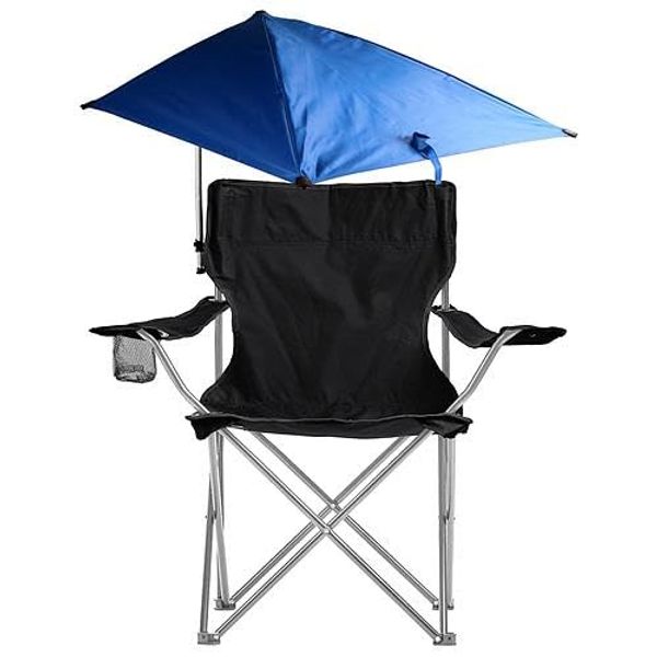 [Pack of 2] Foldable Beach Chair with Detachable Umbrella Armrest Adjustable Canopy Stool with Cup Holder Carry Bag for Camping Poolside Travel Picnic Lawn Chair