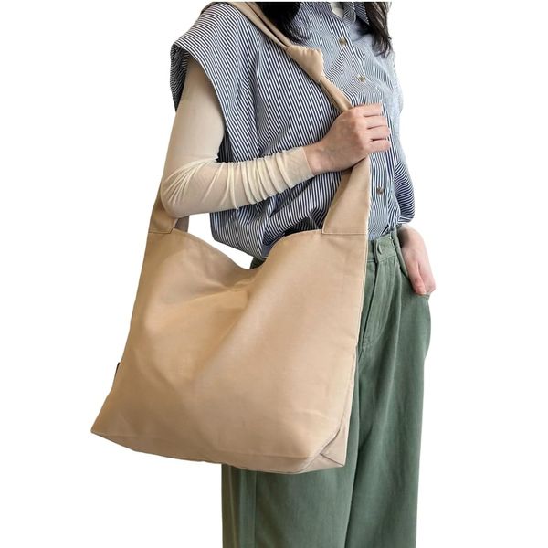 Women's Tote Bag, Shoulder Bag, Nylon Bag, Handbag, Shoulder Bag, Crossbody Wear, Cute, Stylish, Korean Like Orchan, Fashion, Simple Nylon Tote (Khaki)