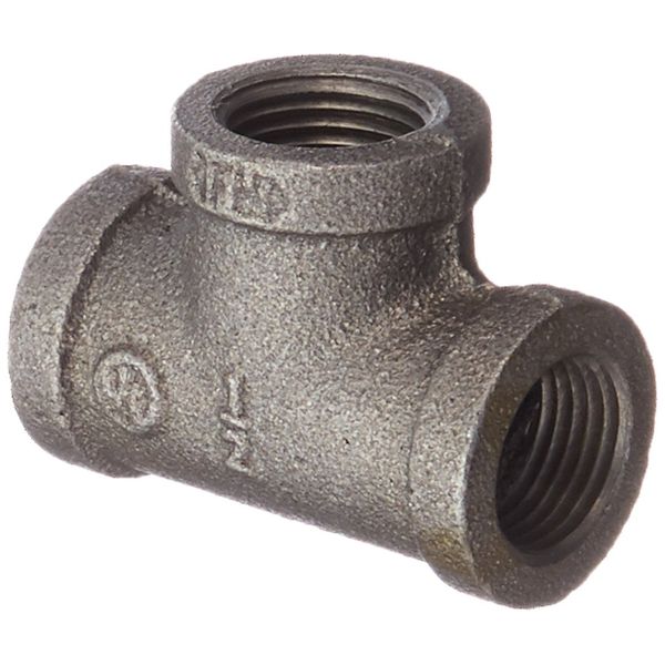 LDR Industries 312 T-12 Tee, 1/2-Inch, Black