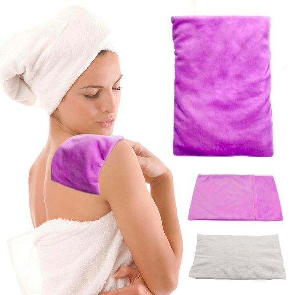 coldchill Microwavable Heating Pad, Moist Heat Pad for Pain Relief, Cramps, Menstrual, Tension and Stress, Heat Compress Wrap for Neck, Back, Shoulders, Abdomen, Joints. Clay, Lavender. 1 pcs