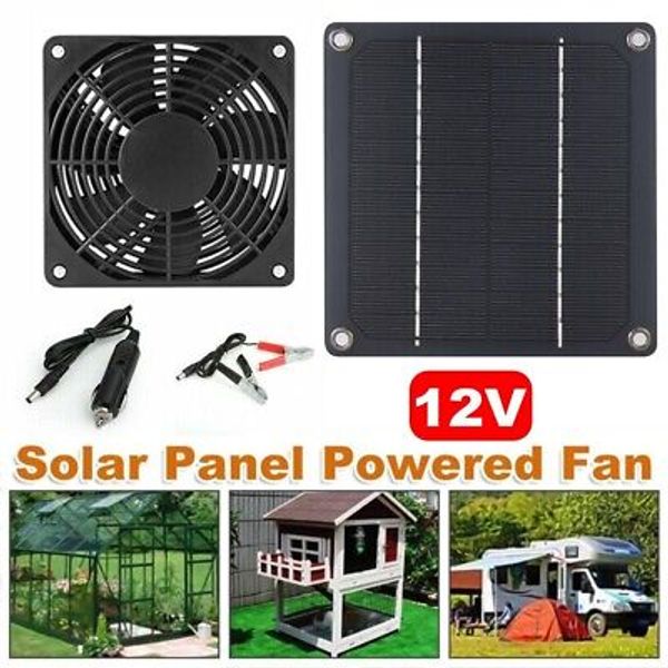 Solar Panel Powered Fan Mini Ventilator Exhaust Fan Greenhouse Motorhome House