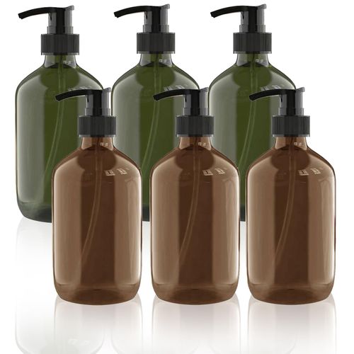 6 PCS 10 OZ Pump Bottle Plastic Pump Lotion Dispenser Empty Bottles Refillable Plastic Containers for Shampoo Lotion Body Wash, Creams, Moisturizer, Massage Oil, Multicolor