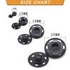 30 Sets Rust Proof Metal Snap Fasteners Sewing Press Studs Buttons (15mm)