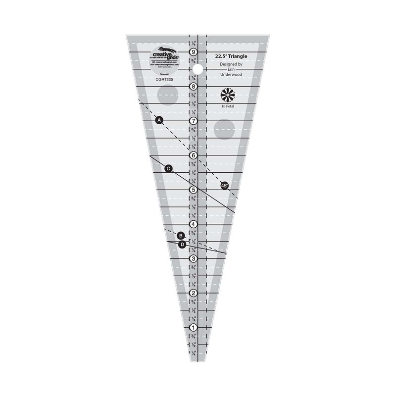 Creative Grids 22-1/2 Degree Triangle Ruler CGRT225 - Online ...