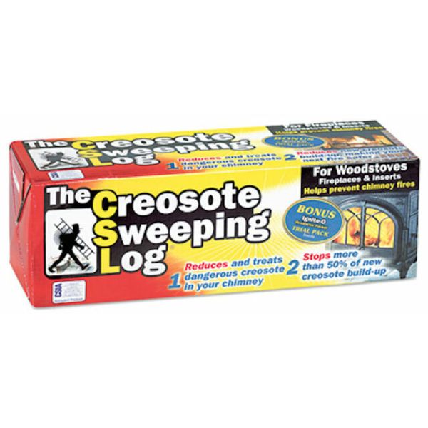 The Creosote Sweeping Log CSL for Fireplaces and Wood Stoves Chimney Maintenance