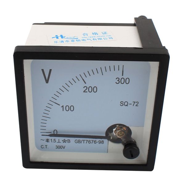 sourcing map sq-72Klasse 1,5AC 0-300V Analog quadratisch Voltmeter Panel Volt Meter de