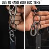 KeyUnity KA19 Key Ring for Keychain, Titanium Split Ring 22/27/33mm Side Pushing Round Flat Key Ring for Man & Women (1L+1M+1S)