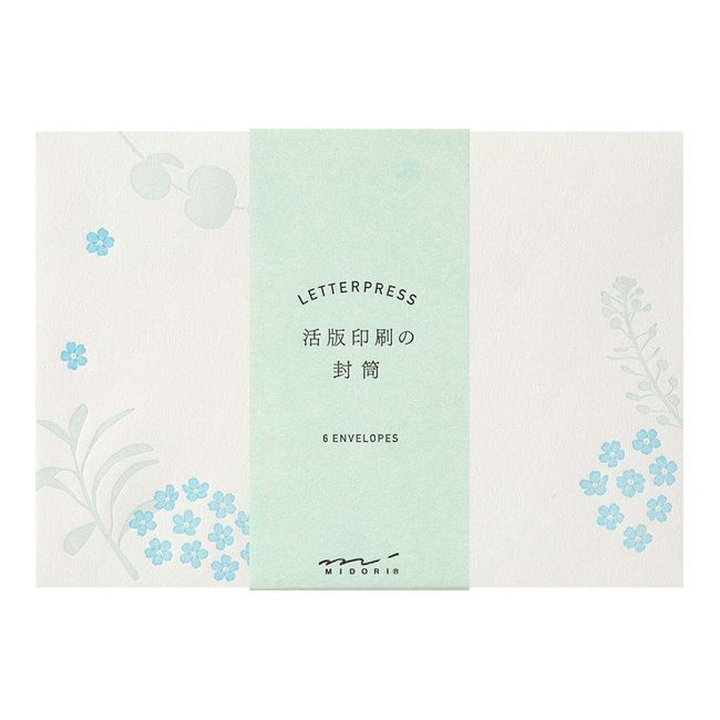 Midori 20560006 Envelope Letterpress Scattered Floral Print