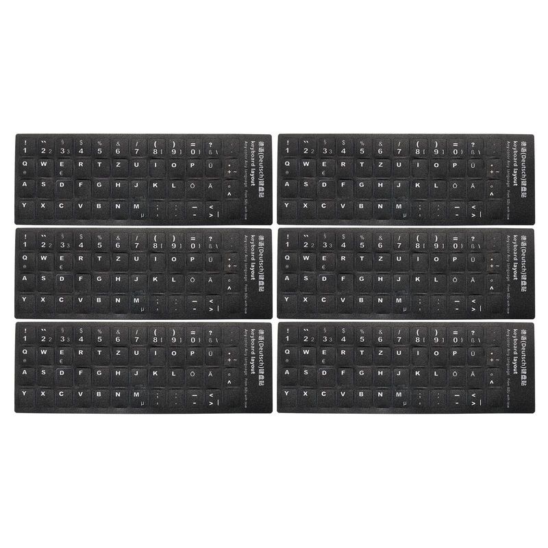 PATIKIL Russo Tastiera Layout Adesivi, 2pz Universale Tastiera Sostituzione Copertura per Notebook Desktop Computer, Nero Sfondo Bianco Scritte