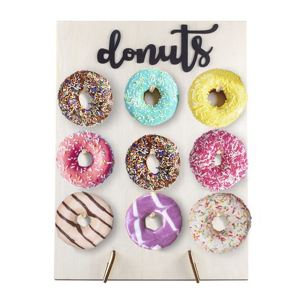 Llewyn Donut Wall Donut Display Board Donut Stand Wood Decorate for Party,Wedding,Birthday Party