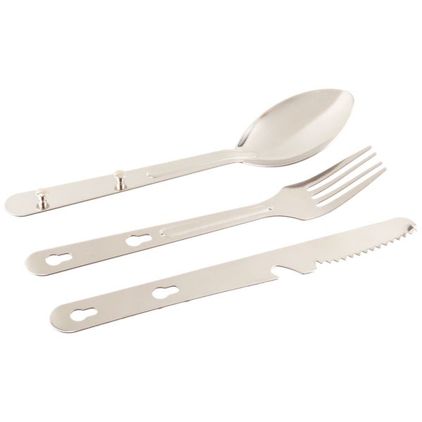 Stansport Blister Pack Knife/Fork/Spoon Set, Silver (340-P)