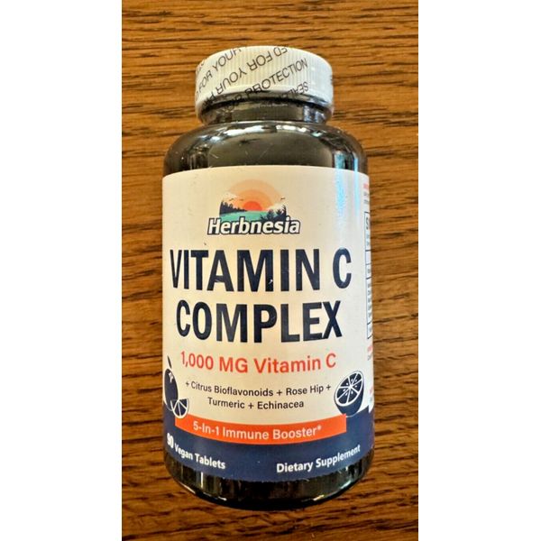 1000 mg, Vitamin C Complex +Rose Hip-Tumeric-Echinacea-Citrus Bioflavonoids 90ct