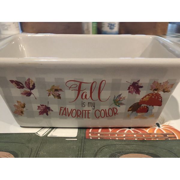 Royal Norfolk Mini Loaf Pan “Fall is my Favorite Color “Leaves