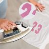 Magfok Iron on Numbers Pink 3 Inch Transfer, 4 Sheets (Pink)