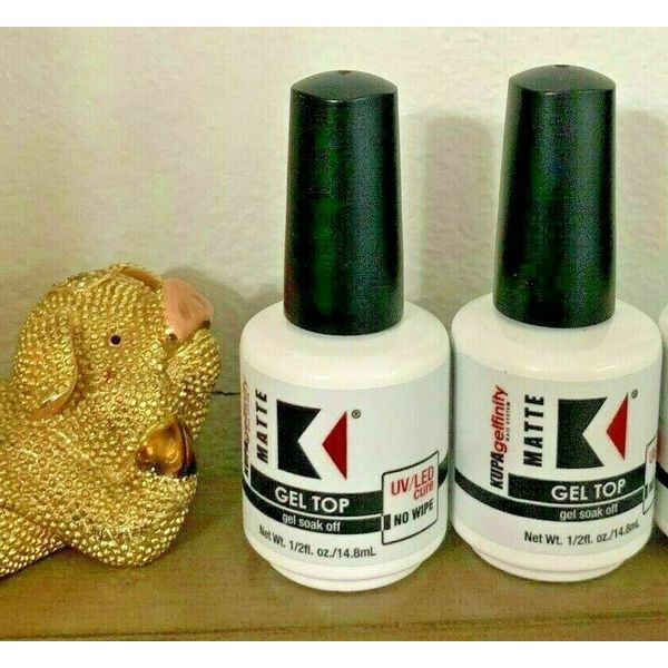 2 Bottles Kupa GelFinity Gel MATTE Top Coat 0.5oz