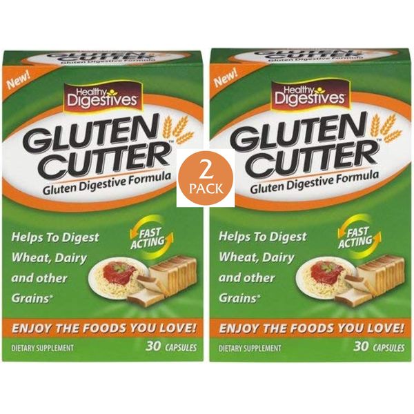 2 Pack Gluten Cutter Digestives Enzyme Formula 60 Caps 2x30 Digest Wheat Grains